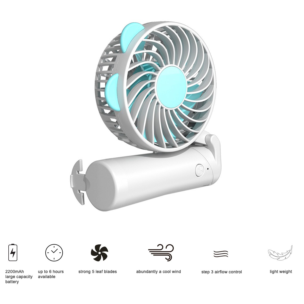 Inone Handy Mini Fan Kipas Lipat 2200mah Battery Rechargeable