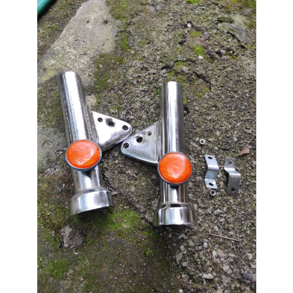 pangkon pankon dudukan bracket breket lampu depan model selongsong cb k5 gl 100 k 5 as 31 33 set mat