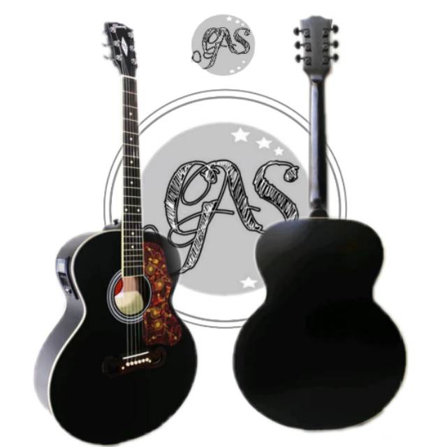 Gitar akustik Gibson Akustik Elektrik custom neck langsung