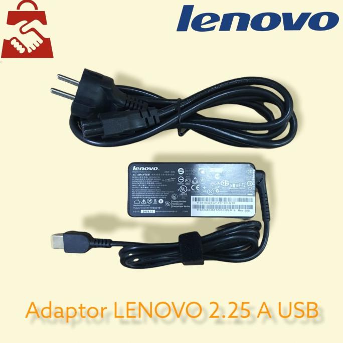 ADAPTOR CAS CHARGER LAPTOP LENOVO 20V 2,25A USB PIN ORIGINAL Termurah