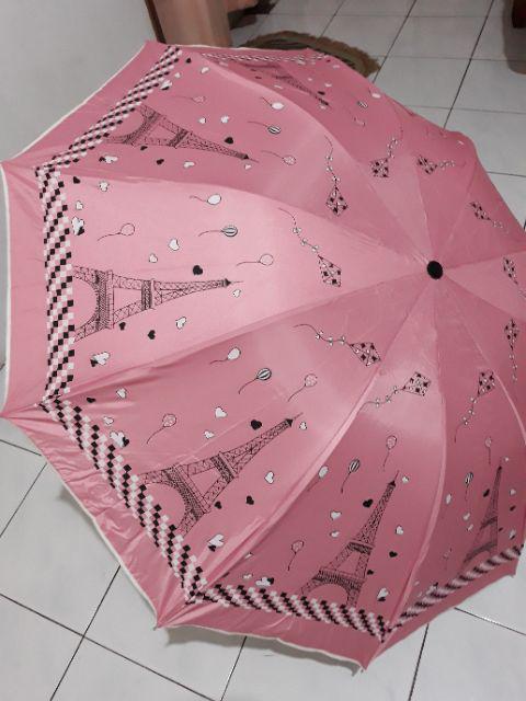 Payung Lipat 3 Apollo Mangkok Motif Paris Kuat Menara Eiffel Nf 14