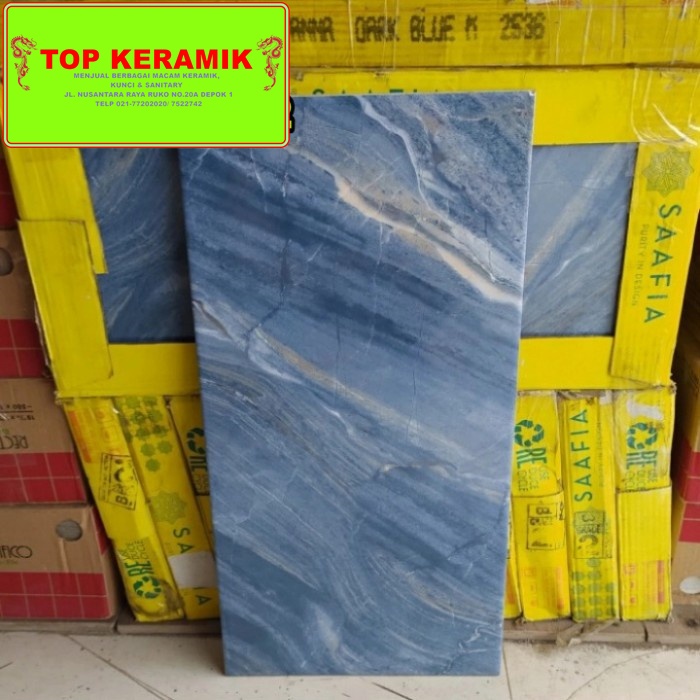 Keramik Dinding Saafia 30x60 Bryanna Dark Blue Kw 1