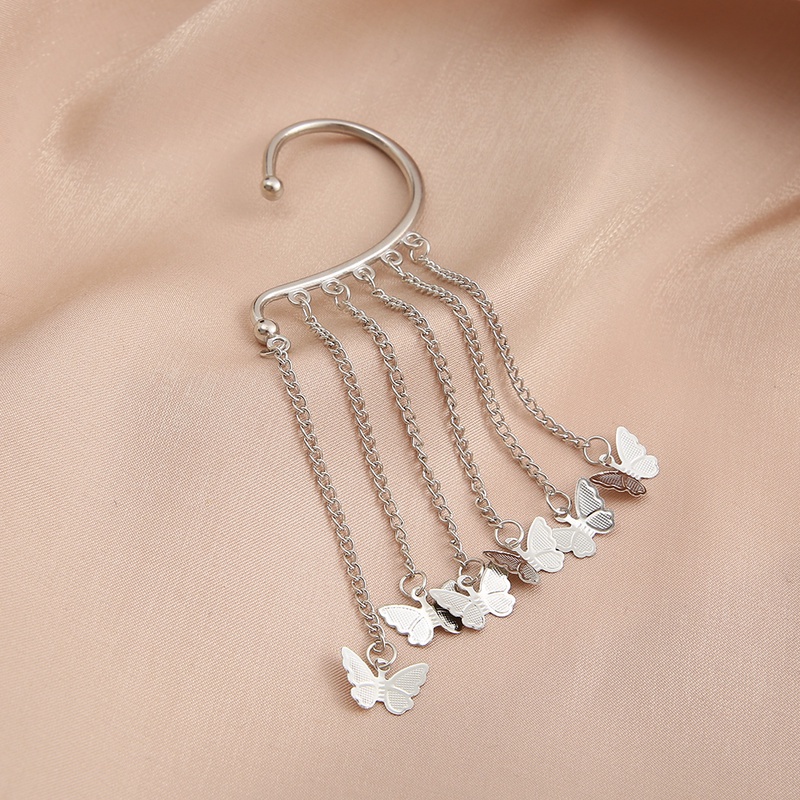 17km Anting Klip Wanita Bentuk Hati / Kupu-Kupu / Daun / Pita Hias Kristal Elegan-30