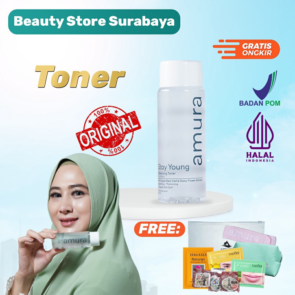 Amura Toner (Menyegarkan Wajah, Toner Wajah, Pembersih)