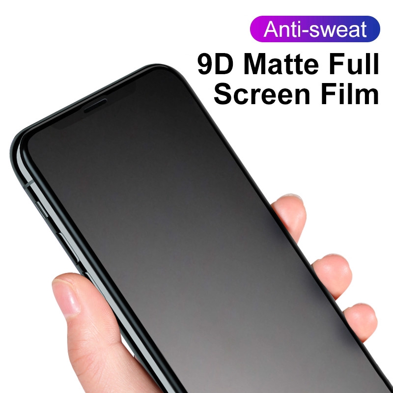 Pelindung Layar Tempered Glass Matte Frosted 9D untuk iPhone x / XR / XR