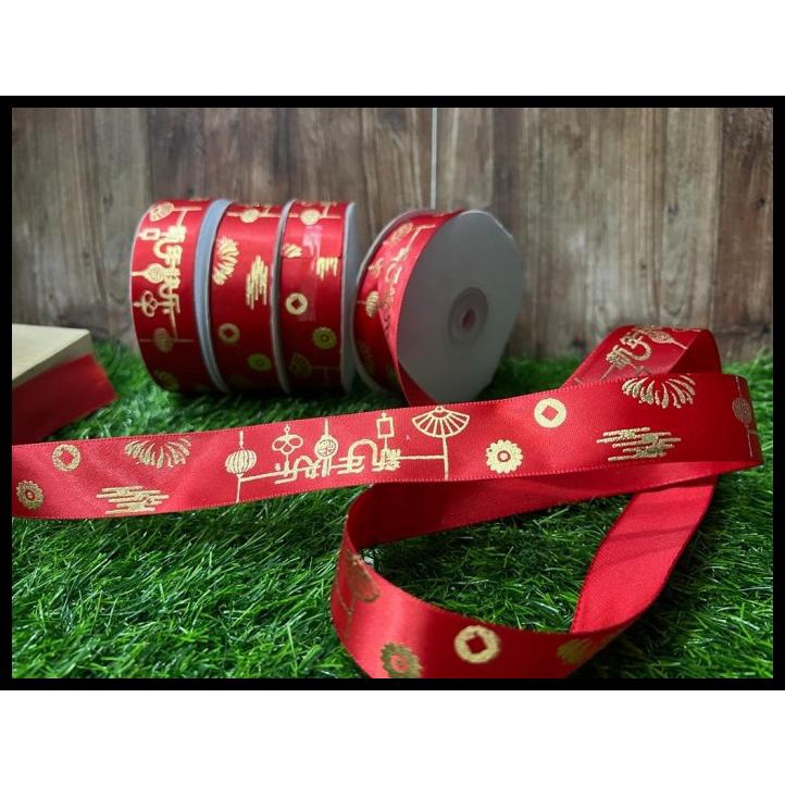 

Pita Merah Gold Imlek / Chinese New Year / Sincia 2021 Motif Tulisan