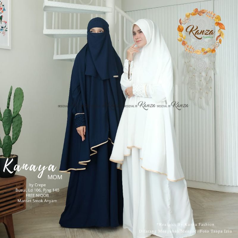 Baju Gamis Syari KANAYA ori by Kanza Set Khimar Free Cadar