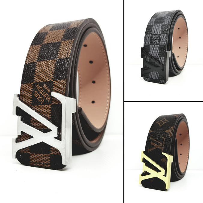 Bess Seller ikat pinggang pria terbaru☀ Ikat Pinggang Pria Wanita Sabuk Gesper Kulit Lv Import