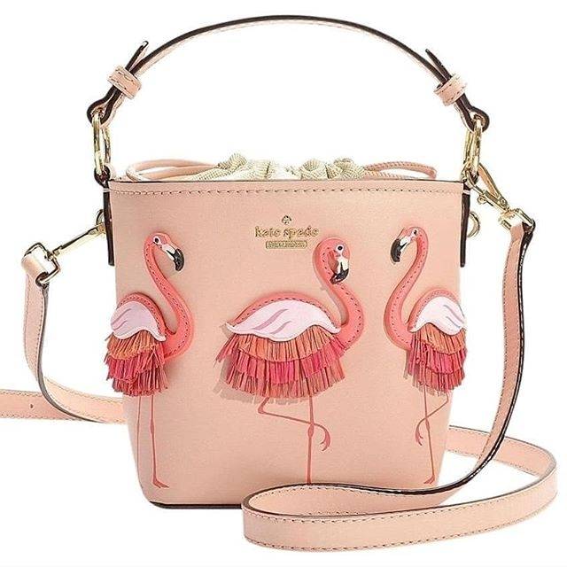 Tas sling bag Kate spade flamingo pippa bucket bag flaminggo pink new original ori