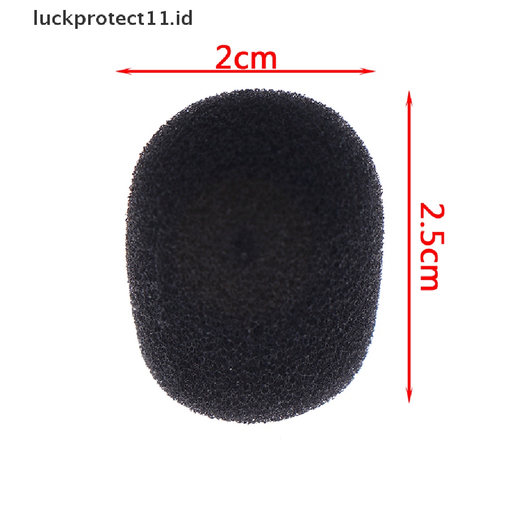 // Hg &amp; ID// 10pcs Headset Mikrofon Hitam Kecil Praktis Windscreen Sponge Busa Penutup Mic.