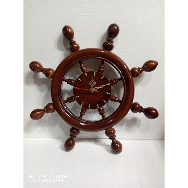 Jam dinding kayu - jam setir kapal - jam nahkoda kapal - toko kayu jati