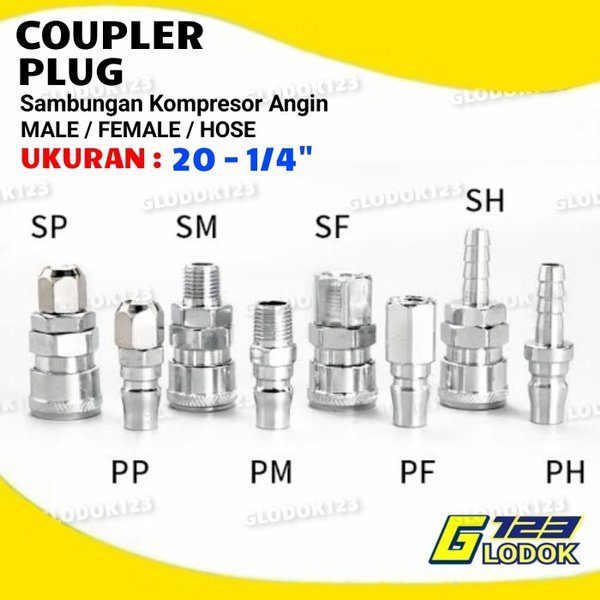 Kopler Angin Coupler Male Female SP PP SM PM SF PF SH PH 20 1per4