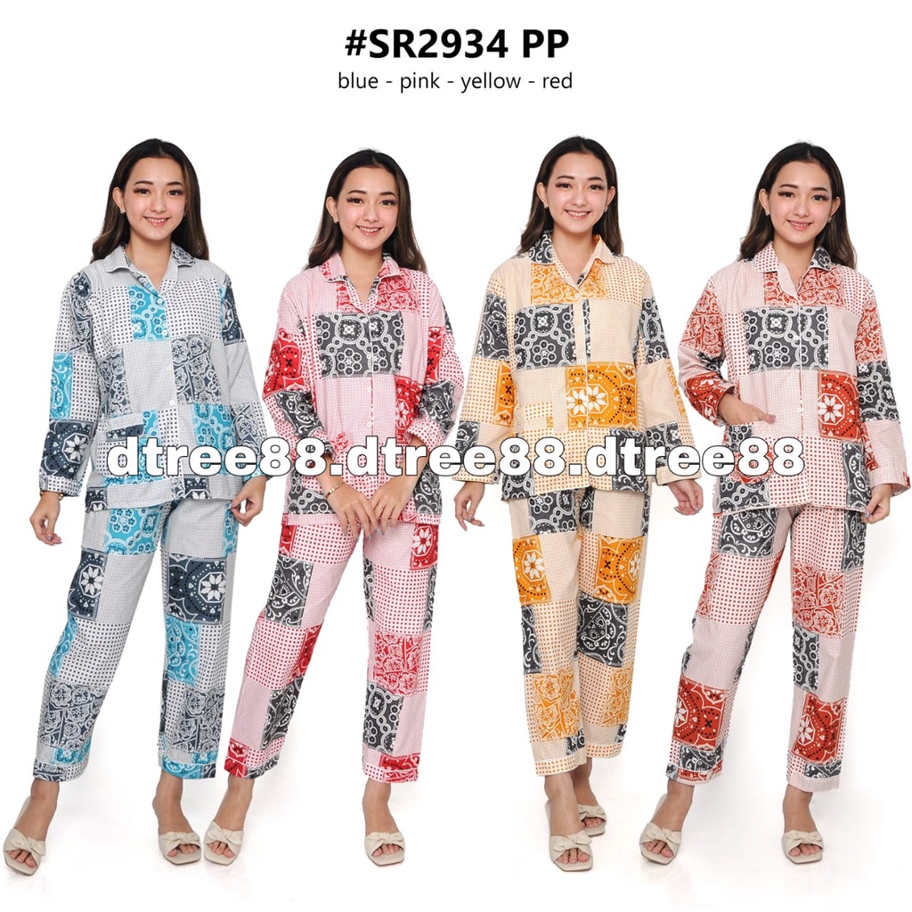 Dtree . baju tidur piyama dewasa pp motif batik/ stelan baju tidur piyama dewasa pp motif batik