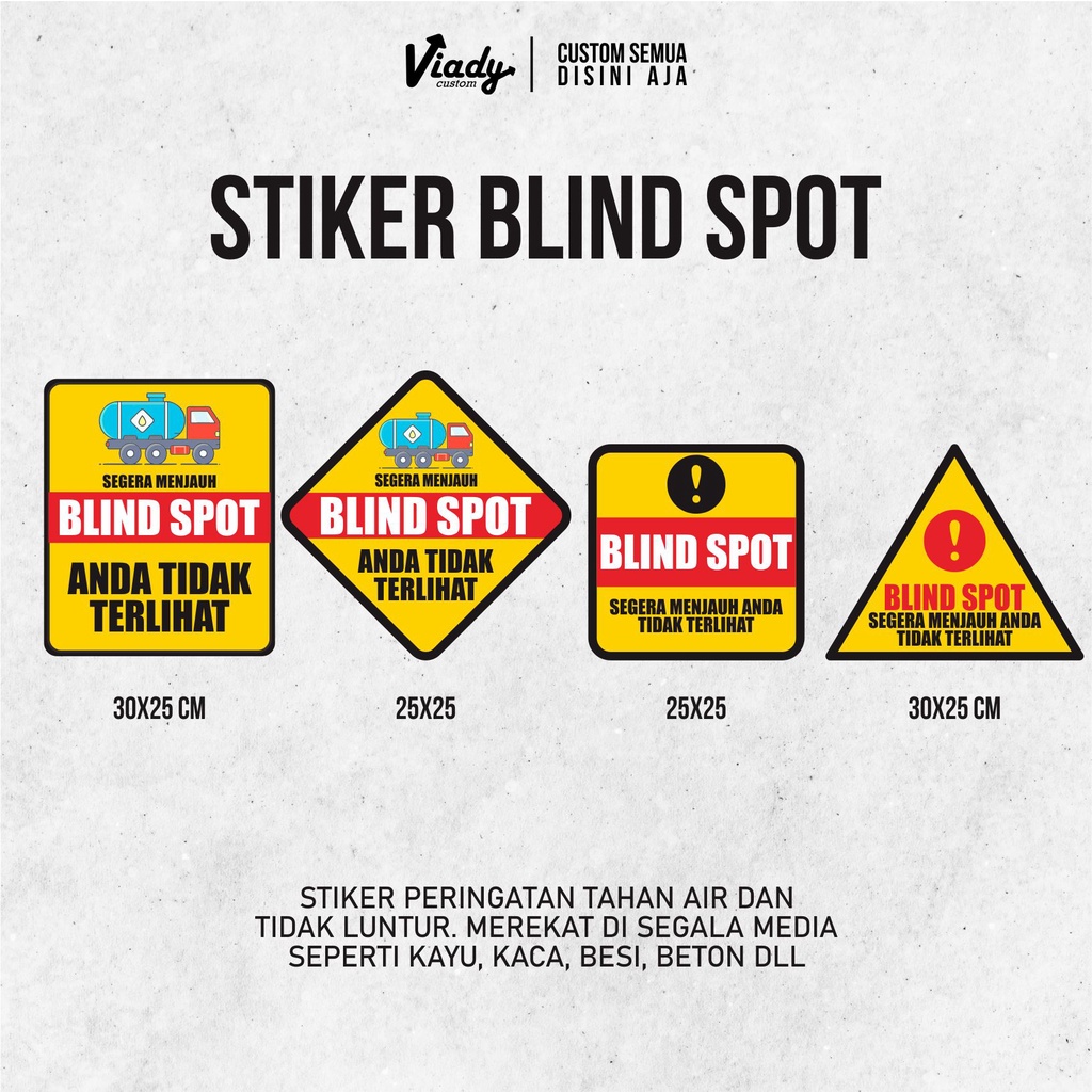 STIKER WARNING BLIND SPOT | BLIND SPOT TRUK | STIKER PERINGATAN