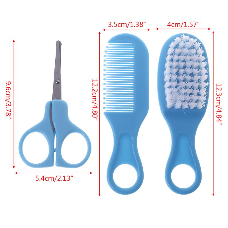 Mary 1 Set Sisir + Gunting Kuku + Sikat Lembut Portable Untuk Bayi Newborn