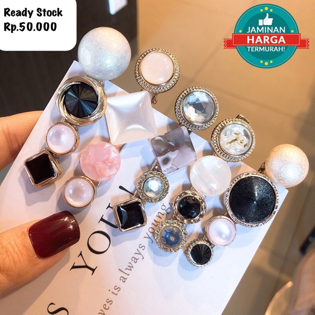 READY INDONESIA Pearl hair clip set hairpin jepit rambut korea murah import siap kirim