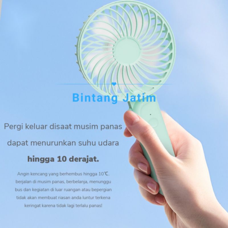 Kipas Angin Mini Portable Rechargeable Fan 3-Speed Adjustment Kipas Angin Genggam S9