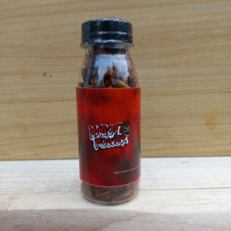 Maggot Kering BSF / Maggot Red Merah Pakan Ikan Arwana Oscar Channa Ikan Predator