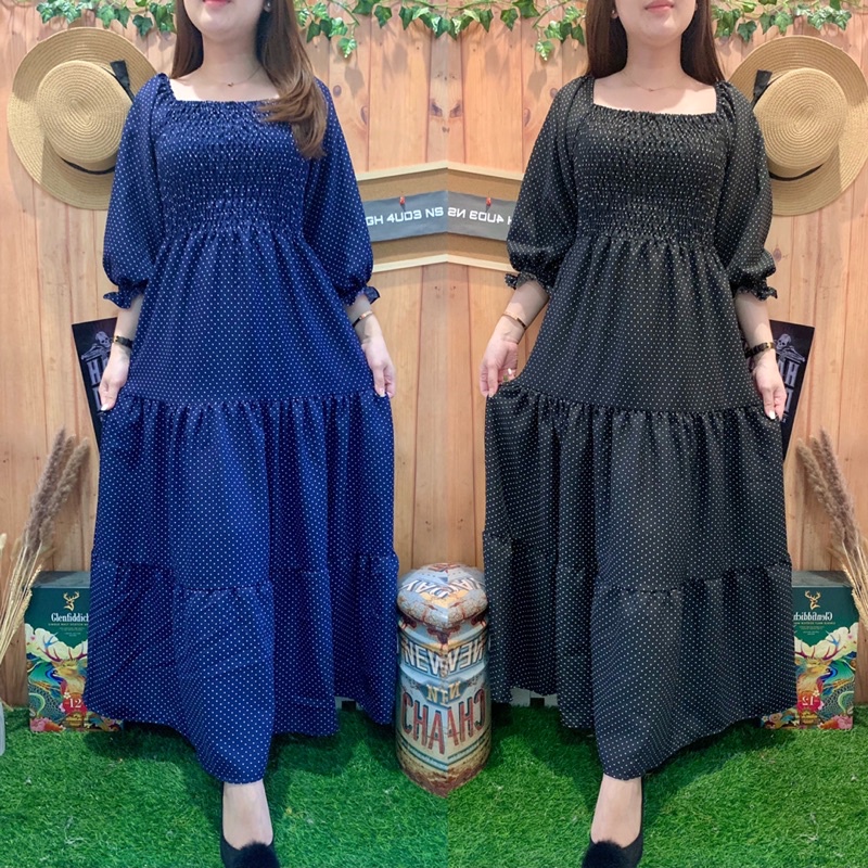 LONG DRESS MINI POLKA POINTED PUFFY RUBBER 3020-87