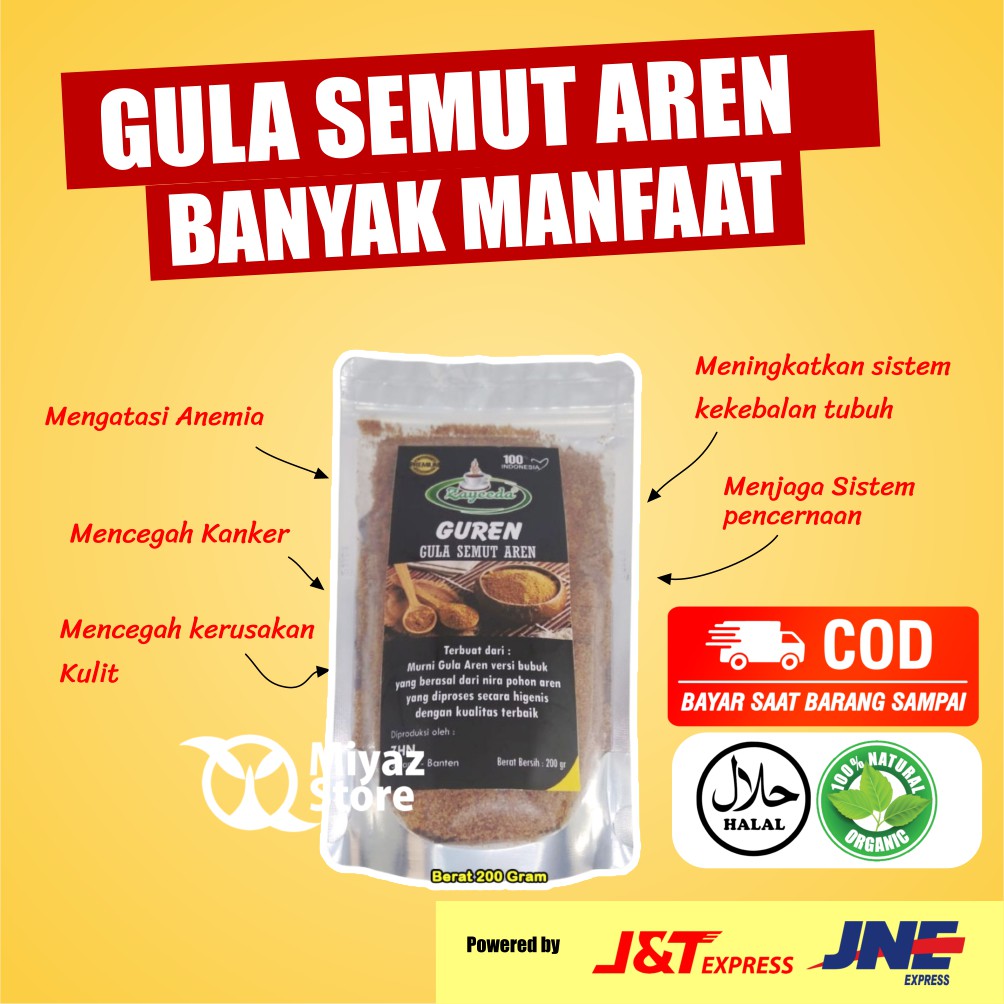 

gula aren bubuk asli organik gula semut 200 gram