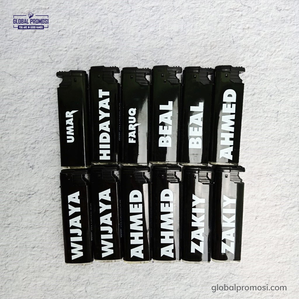 Custom Korek Api Gas Bara Promosi/Souvenir Print UV Full Warna Gradasi Design suka2 Cetak 2 Sisi