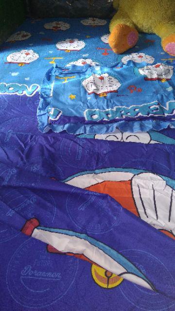 Sprei Lady Rose Duo 2in1 Motif Doraemon Sorong 120x200 - 120 Single Sp - Robot Kucing Biru