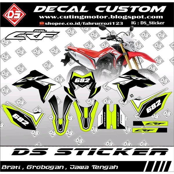 

Stiker Decal CRF 150 L Hijau Stabilo
