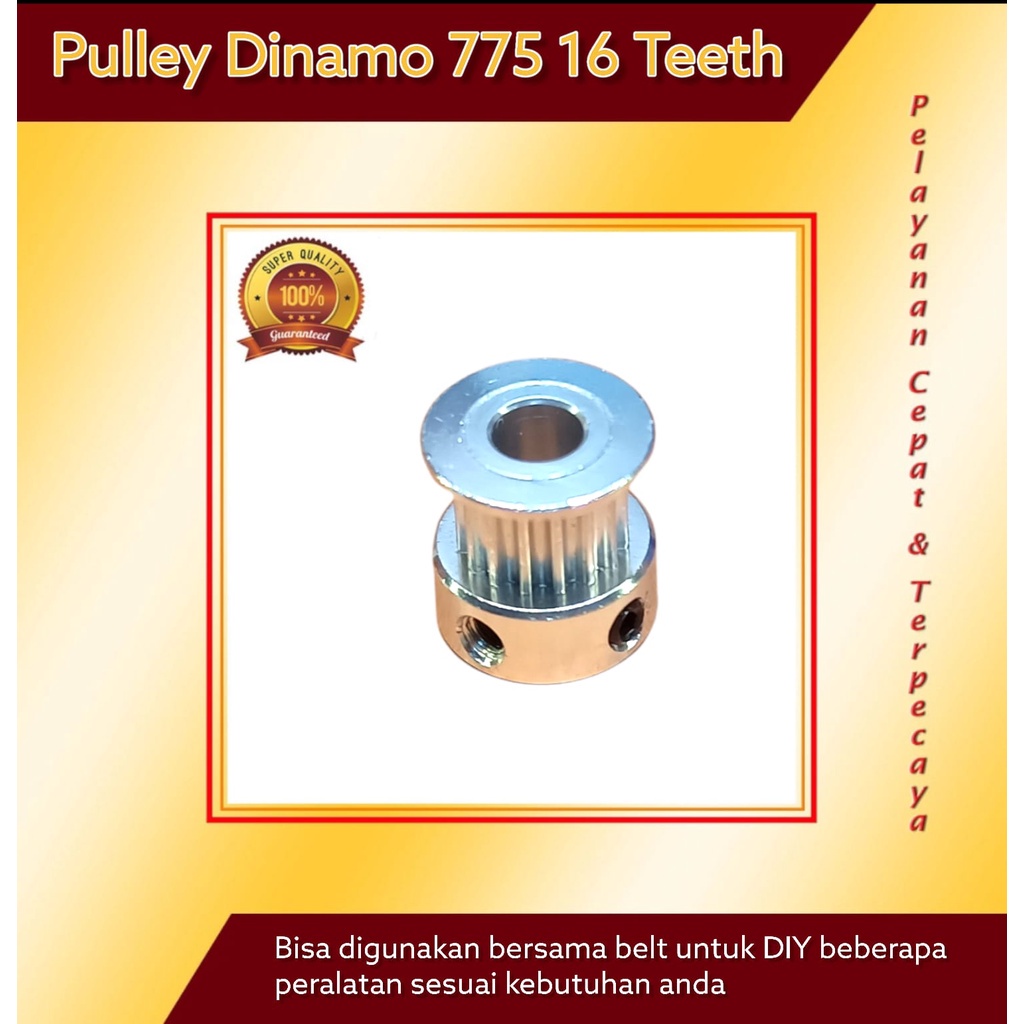 Pulley 16 gigi buat as 5mm bisa untuk dinamo 775 maupun as 5mm lainnya