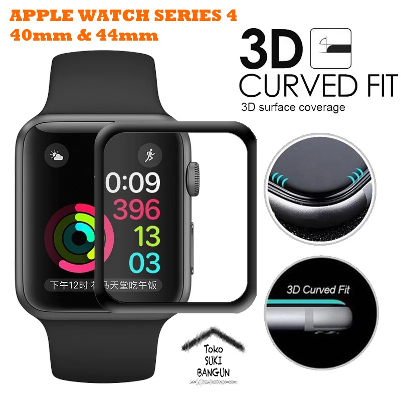 TEMPERED GLASS 40mm 44mm Apple Watch 3D FULL COVER Screen Protector