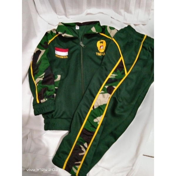 trening anak/trening loreng/ jaket loreng anak/stelan kids army