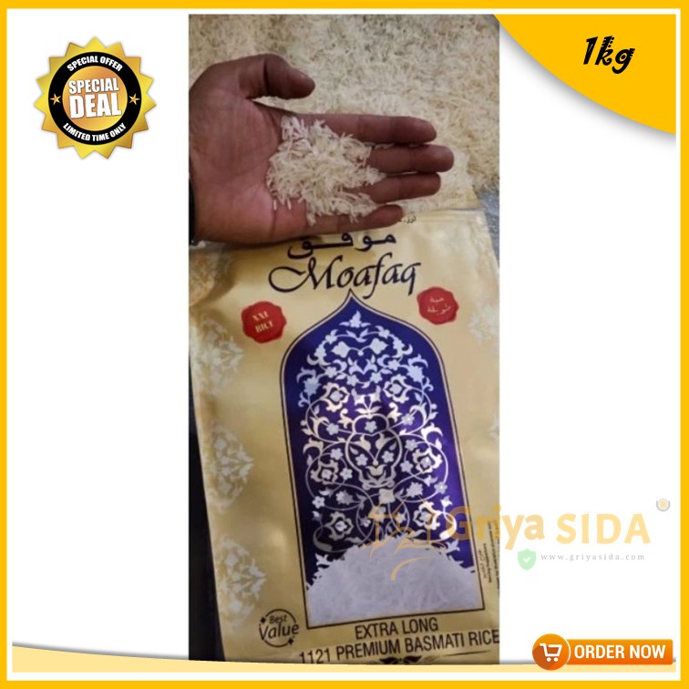 Beras basmati moafaq 1kg Asli moafaq basmati sella rice premium bukan abukass