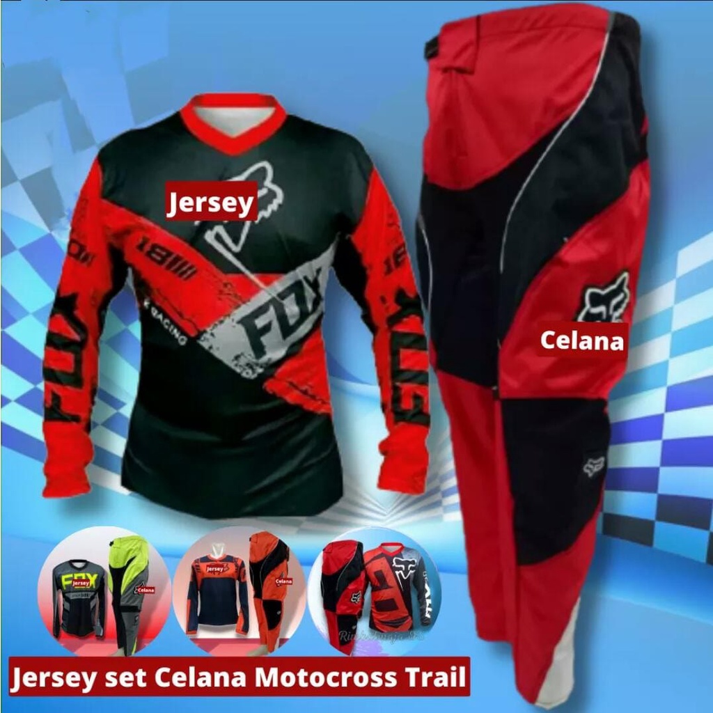 Jersey motor trail DEWASA/JERSEY SET BAJU TRAIL CROSS DAN CELANA TRAIL ADVENTURE SATU SET SETELAN CR