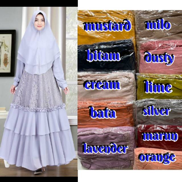 gamis brukat kombinasi