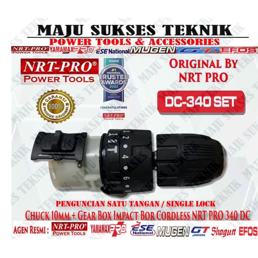 Jual Gear Box Set + Chuck Single Lock / Penguncian satu tangan Cordless