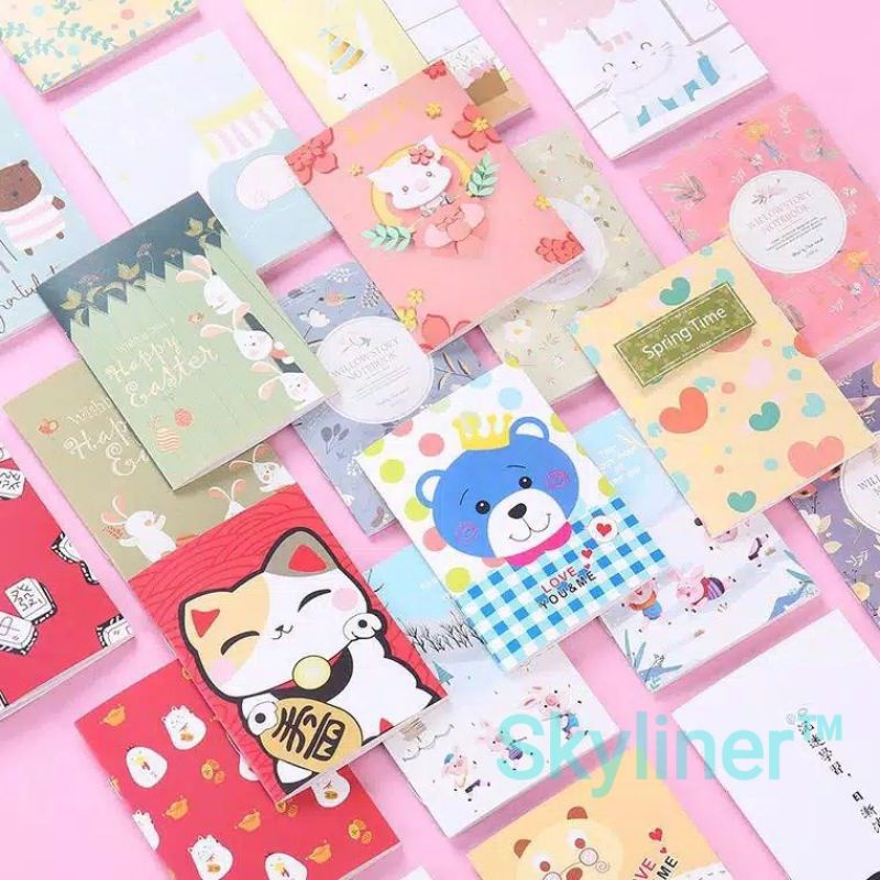 

Buku Tulis/Notebook Ukuran Mini Dengan Motif Lucu Dan Unik Yang Beragam