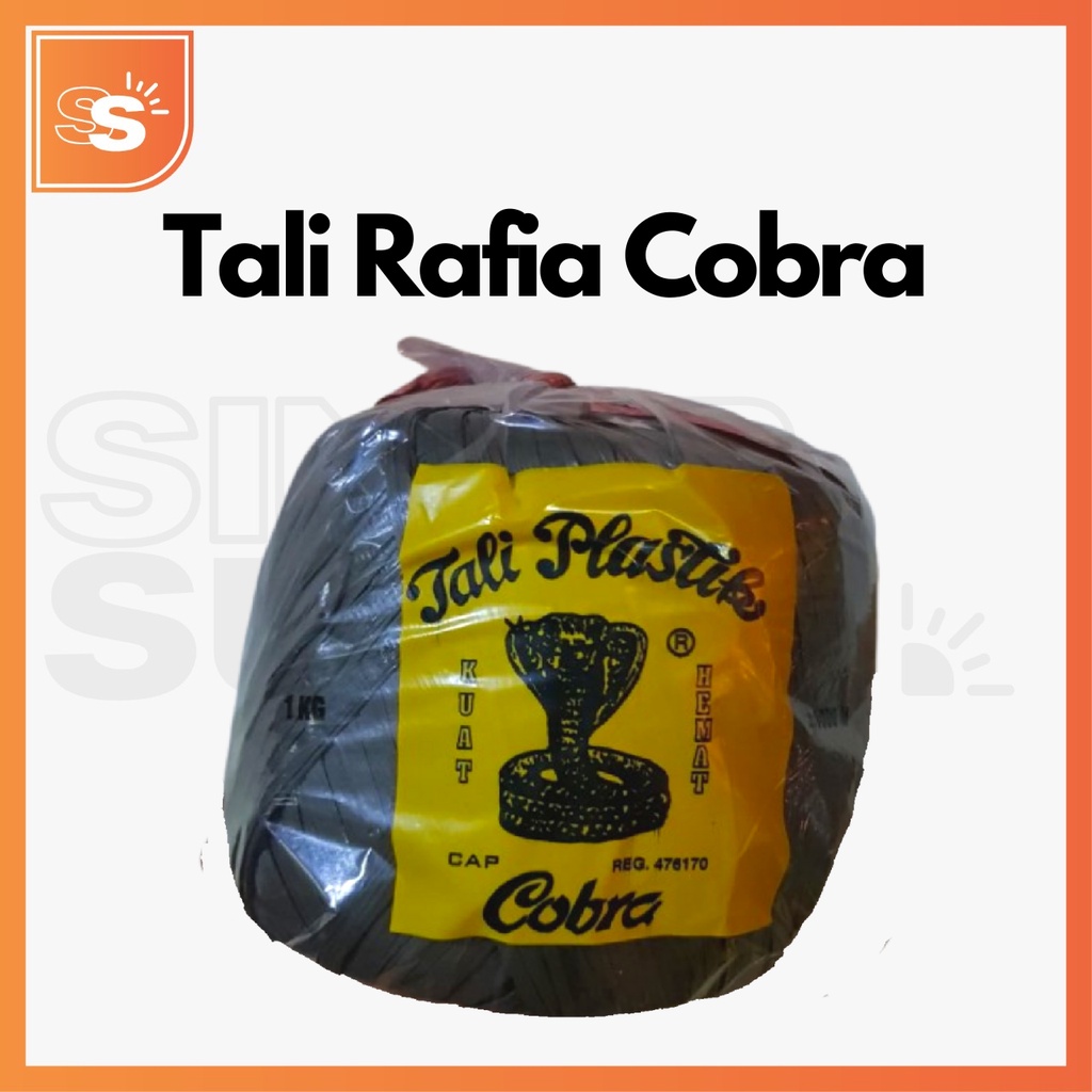 Tali Rafia Cobra Hitam 7ons / Tali Rafia Plastik / Tali Rafia 1 Ball