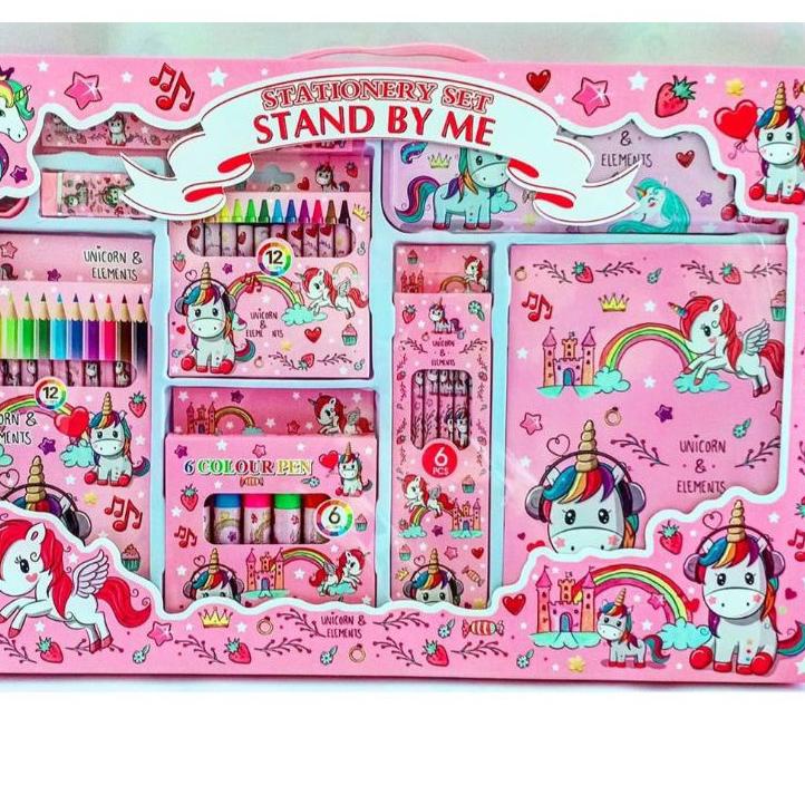 

[PROMO MLH62] Alat tulis set / Alat gambar set Pony / Unicorn / Spiderman / Cars / Frozen / dll lengkap Model Baru