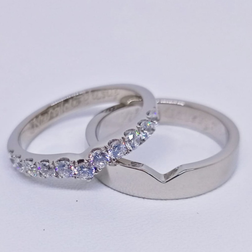 Cincin Tunangan Couple Perak Asli Ukir Nama A103