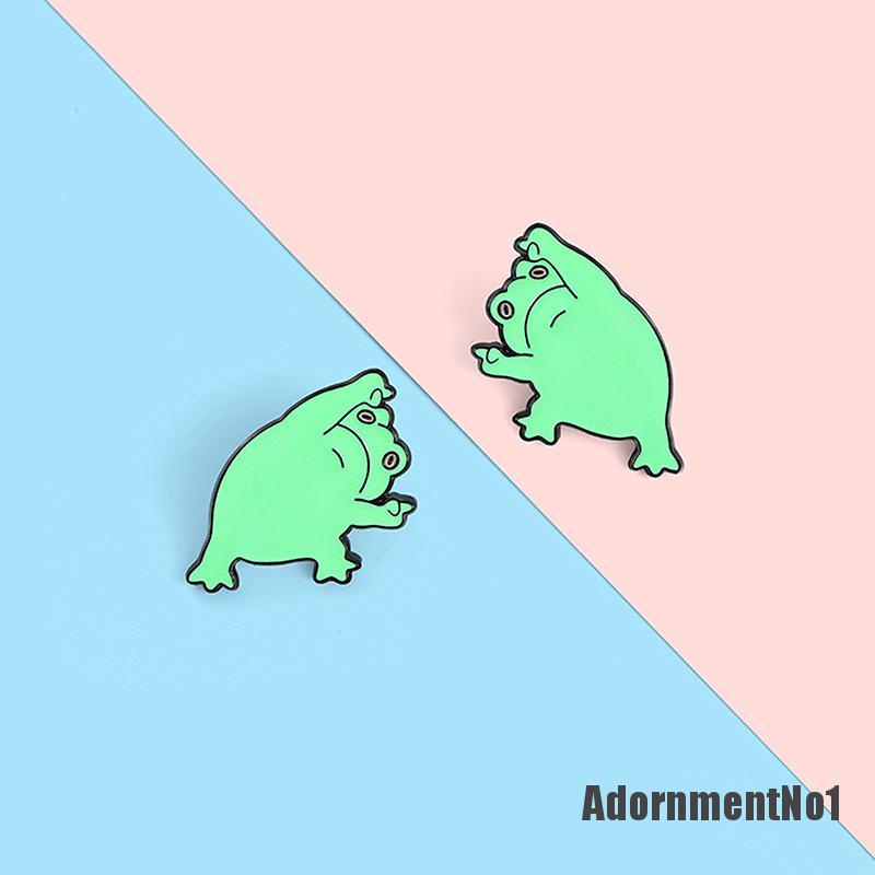 (Adornmentno1) Bros Pin Enamel Desain Katak Lucu Hias Cermin