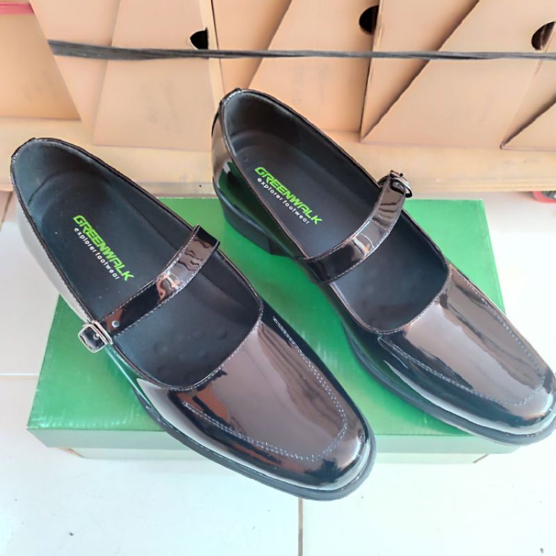 Sepatu pantofel wanita paskibra kulit hitam original premium