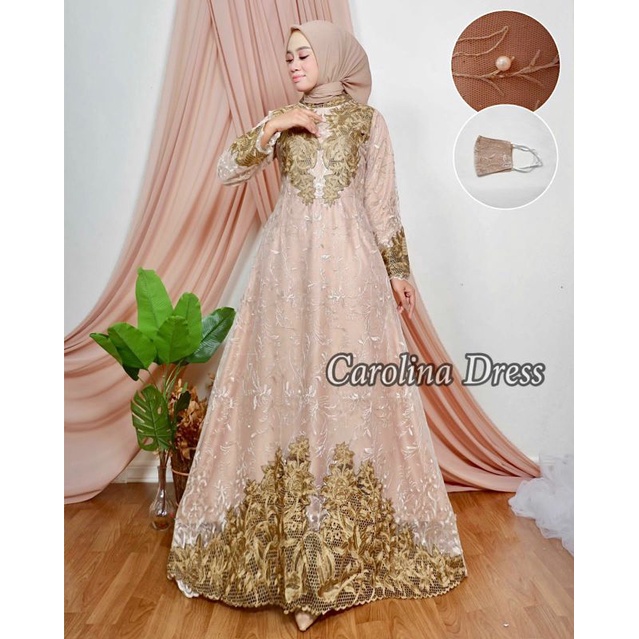 Carolin Dress / Kebaya Gamis Modern / Kebaya Pesta / Gamis Pesta Mewah / Kebaya Cantik / Gamis