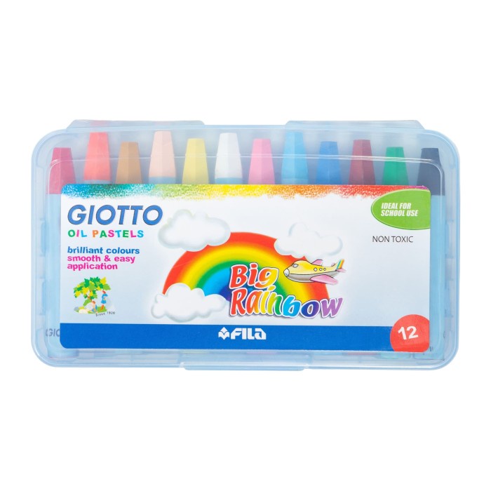 

PASTEL-DRY-OIL- GIOTTO OIL PASTEL CASE 12 COLORS -OIL-DRY-PASTEL.