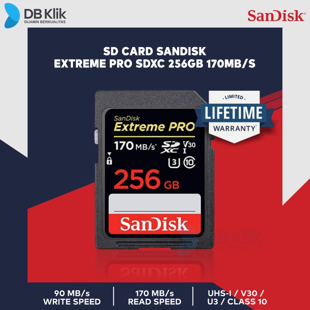 SD Card SanDisk Extreme Pro SDXC 256GB 170MB/s (SDSDXXY-256G-GN4IN)