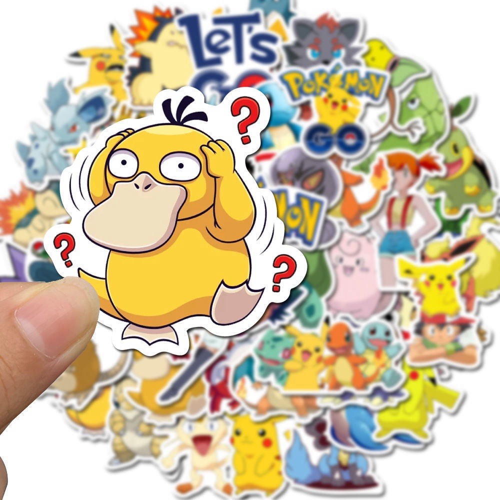 100pcs Stiker Desain Kartun Pokemon Pikachu Model DIY