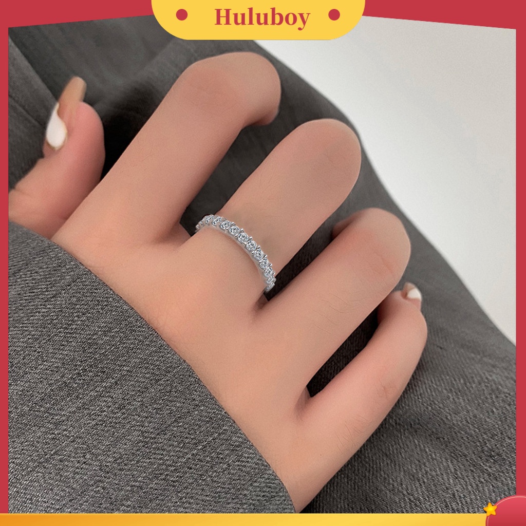 Hu Hu Hu Hu Hu Alat Bantu Pasang Kacamata♡ Cincin Jari Bahan Tembaga Aksen Cubic Zirconia Untuk Wanita