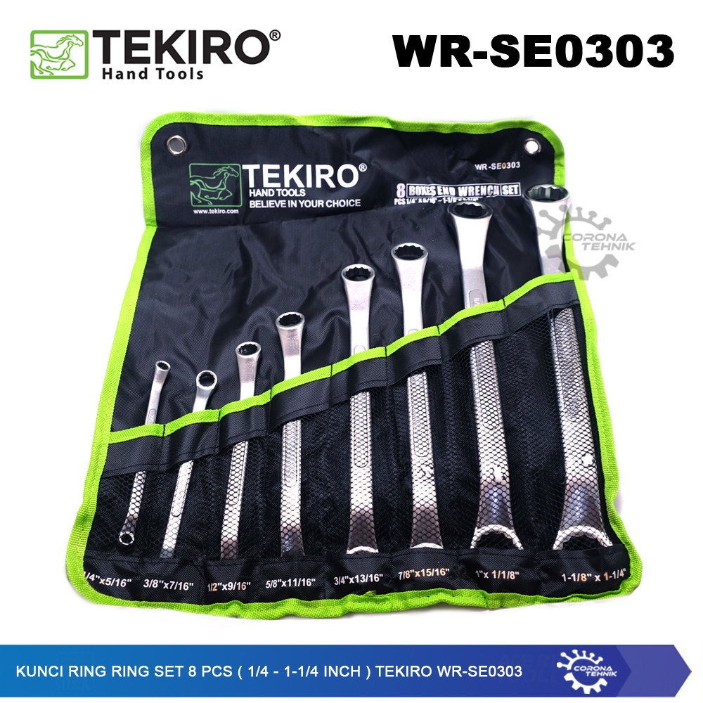 Tekiro WR-SE0303 - Kunci Ring Ring Set 8 Pcs (1/4-1 1/4 Inch)