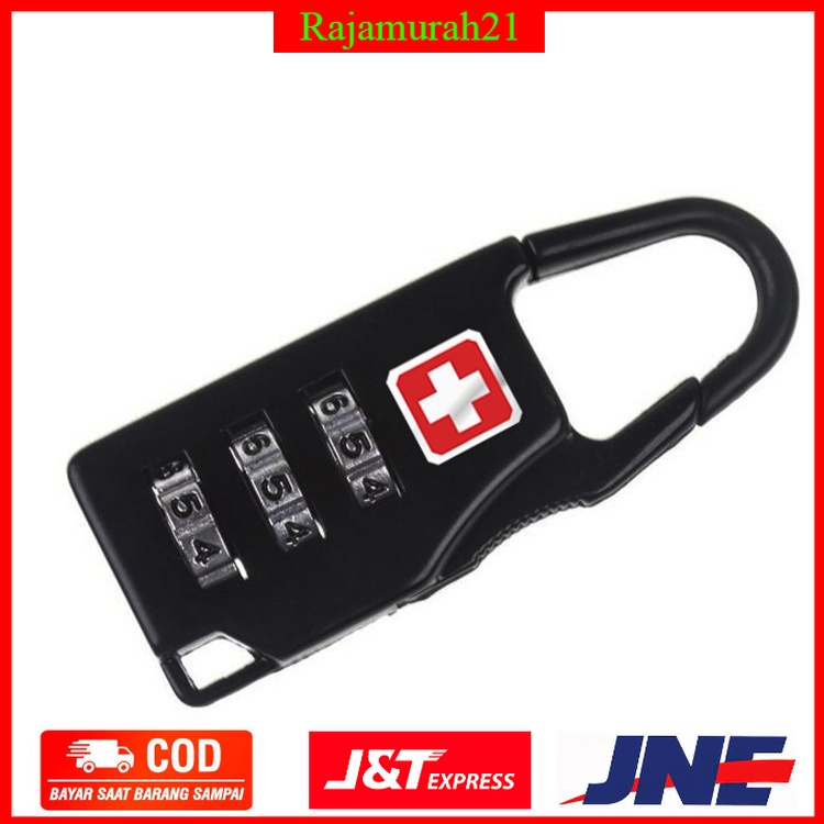 TaffGUARD Swiss Gembok Koper Kode Angka - 104 - Black - OMTP19BK