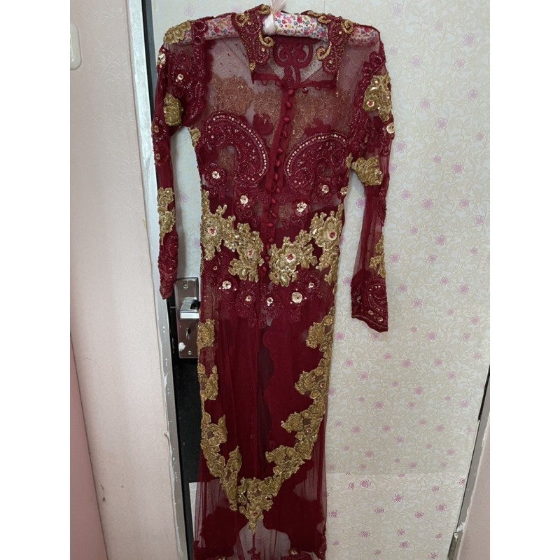 preloved kebaya merah full payet