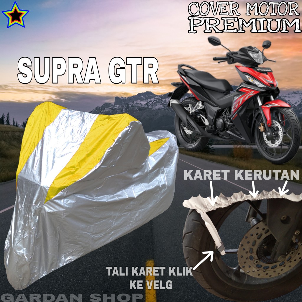 Sarung Motor SUPRA GTR Silver KUNING Body Cover Supra PREMIUM
