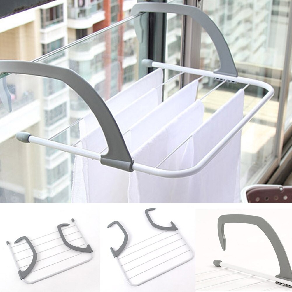 Hanger Balkon stainless 35 x 50 cm Gantungan Baju Portable Serbaguna